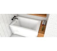 ECOLAM Baignoire rectangle Talia 100x70 cm + tablier | vidage et trop-plein automatique | pieds + silicone | Set complet