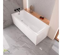 ECOLAM Baignoire rectangulaire Pola 150x70 cm + tablier en 2 parties | vidage et trop-plein automatique | pieds + silicone | Set complet