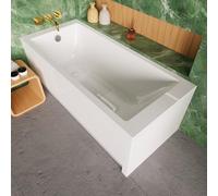 ECOLAM Baignoire rectangulaire Tami 140x70 cm avec surface antidérapante + tablier | vidage et trop-plein automatique pieds et silicone | set complet