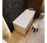 ECOLAM Baignoire Tami en acrylique 140 x 70 cm + support en polystyrène pour carrelage | système de vidage pieds + silicone