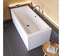 ECOLAM Grande baignoire rectangulaire Tami 200x90 cm + tablier | Ideal pour deux | garniture de vidage + pieds et silicone