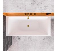 ECOLAM grande baignoire TAMI 200x90 cm + habillage en polystyrène a carreler | baignoire rectangulaire | acrylique blanc | siphon + silicone