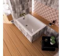 ECOLAM Petit baignoire Marella 100x70 cm | compacte moderne rectangulaire | Ensemble complet | Design élégant
