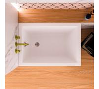 ECOLAM Petit baignoire Marella 100x70 cm | pieds siphon + silicone | Ensemble complet