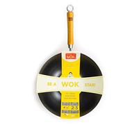 école de Wok Anti-adhésif Wok Star Wok en Acier Carbone, Argent, 30,5 cm
