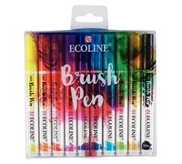 Ecoline Brush Pen Set de 10 marqueurs pointe feutre - Teintes de base | Marqueurs à dégrader pour lettering, dessin & journaling