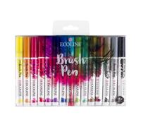 Ecoline Brush Pen Set de 15 marqueurs pointe feutre - Teintes de base | Marqueurs à dégrader pour lettering, dessin & journaling