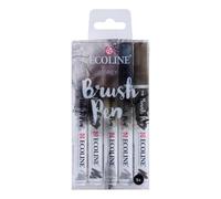 Ecoline Brush Pen - Set de 5 marqueurs pointe feutre à dégrader - teintes gris