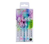 Ecoline Brush Pen Set de 5 marqueurs pointe feutre - Teintes pastel | Marqueurs à dégrader pour lettering, dessin & journaling