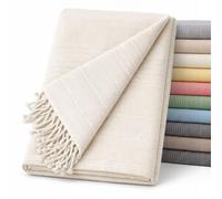 ECOMMERC3 Couvre-lit Multifonction léger et élégant pour canapé ou lit 180 x 260 cm Écru, Ecru