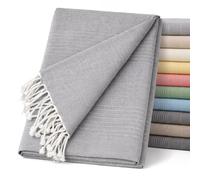 ECOMMERC3 Couvre-lit Multifonction léger et élégant pour canapé ou lit 180 x 260 cm Gris