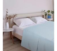 ECOMMERC3 Drap de Dessus Extra Doux et Confortable pour lit de 120 cm, Bleu Ciel, fabriqué en Espagne, Respirant, Facile d'entretien