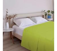 ECOMMERC3 Drap de Dessus Extra Doux et Confortable pour lit de 135 cm - Couleur Pistache 100% fabriqué en Espagne, Respirant, Facile d'entretien