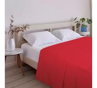 ECOMMERC3 Drap de Dessus Extra Doux et Confortable pour lit de 200 cm, Couleur Rouge, fabriqué en Espagne, Respirant, Facile d'entretien