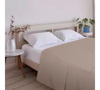 ECOMMERC3 Drap de Dessus Extra Doux et Confortable pour lit de 200 cm, Couleur Terre, fabriqué en Espagne, Respirant, Facile d'entretien
