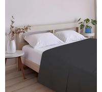 ECOMMERC3 Drap de Dessus Extra Doux et Confortable pour lit de 80 cm, Couleur Noire, fabriqué en Espagne, Respirant, Facile d'entretien, Noir