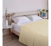 ECOMMERC3 Drap de Dessus Extra Doux et Confortable pour lit de 90 cm, Couleur Jaune, fabriqué en Espagne, Respirant, Facile d'entretien, Citronier