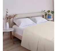 ECOMMERC3 Drap-Housse Extra Doux et Confortable pour lit de 200 cm, Couleur Beige, fabriqué en Espagne, Respirant, Facile d'entretien