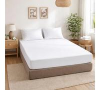 ECOMMERC3 Drap-Housse lit 180 cm 100% Coton Extra Doux | Blanc | coton pur au toucher doux et naturel - élastique tout autour - lavable en machine - fibre naturelle - Qualité espagnole