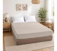 ECOMMERC3 Drap-Housse pour lit de 105 cm, réglable, 100% Coton Doux, Respirant et Drap-Housse Couleur Terre pour Matelas jusqu'à 30 cm de Hauteur