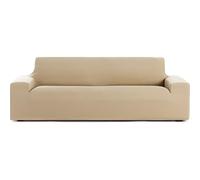 ECOMMERC3 Housse de canapé bi-élastique Respirante, Taille 4 Places, Ajustement antidérapant, Couleur Beige, Facile à Installer et à enlever, avec mousses de Fixation