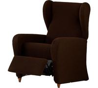 ECOMMERC3 Housse de Fauteuil Relax bi-élastique en 4 pièces, Respirante et Facile à Installer, Couleur Marron, Protection complète et Style tapissé