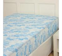 ECOMMERC3 Housse de Matelas rembourrée et très Douce Taille 90 cm - Housse de Matelas antidérapante et Facile à Laver 100% fabriquée en Espagne, Iris Bleu Clair