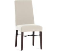 ECOMMERC3 Lot de 2 Housses de Chaise bi-élastiques Respirantes - 2 Housses de chaises Couleur écru, Ajustement Protection Contre l'usure Quotidienne, faciles à Installer et à enlever