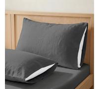 ECOMMERC3 Lot de 2 taies d'oreiller 45 x 85 cm, 100% Coton, Couleur Anthracite, Douceur et fraîcheur pour Un Repos Respirant, hypoallergénique et Durable