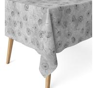 ECOMMERC3 Nappe Anti-Taches enduite Coton carrée 140x140 cm Leon Gris | Pour la table carrée, anti-taches, lavage à froid et séchage à l'air, fabriquée en Espagne