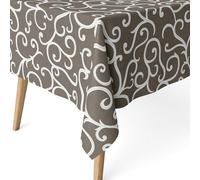 ECOMMERC3 Nappe Anti-Taches enduite Coton rectangulaire 100x140 Loiret Lin | Pour la table d'appoint et le coin repas, toucher tissu, les liquides restent en surface, lavable à froid