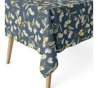 ECOMMERC3 Nappe Anti-Taches enduite Coton rectangulaire 250x140 Olga Bleu | Pour la grande table de la salle à manger, anti-taches, se nettoie au chiffon humide, fabriquée en Espagne