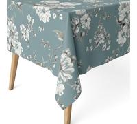 ECOMMERC3 Nappe Anti-Taches enduite rectangulaire 100x140 Daniela Turquoise | Pour la table d'appoint et le coin repas, toucher tissu, les liquides restent en surface, lavable à froid