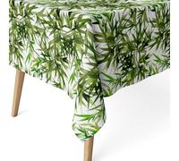 ECOMMERC3 Nappe Anti-Taches enduite rectangulaire 240x140 cm Caserta Vert | Pour les tablées qui s'éternisent, les liquides restent dessus, toucher tissu, lavage à froid et séchage à l'air