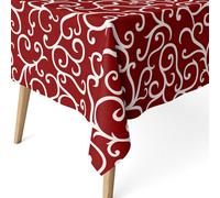 ECOMMERC3 Nappe Anti-Taches enduite rectangulaire 250x140 Loiret Bordeaux | Pour la grande table de la salle à manger, motif imprimé, finition résinée, 55 % coton et 45 % polyester