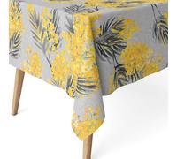 ECOMMERC3 Nappe Anti-Taches pour Table rectangulaire Taille 200 x 140 cm - Nappe Anti-Taches au Toucher Extra Douce et imperméable, Couleur Grise, Mimosa Gris