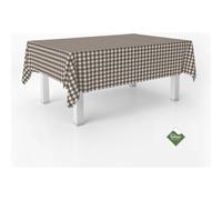 ECOMMERC3 Nappe Anti-Taches Vichy pour Table rectangulaire Taille 140 x 140 cm - Nappe Vichy Toucher Extra Douce et imperméable, Couleur Marron