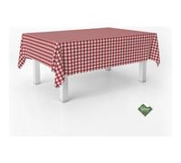 ECOMMERC3 Nappe Anti-Taches Vichy pour Table rectangulaire Taille 200 x 140 cm - Nappe Vichy au Toucher Extra Douce et imperméable, Couleur Rouge