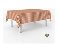 ECOMMERC3 Nappe Anti-Taches Vichy pour Table rectangulaire Taille 220 x 140 cm - Nappe Vichy au Toucher Extra Douce et imperméable, Couleur Orange