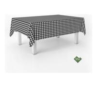 ECOMMERC3 Nappe Anti-Taches Vichy pour Table rectangulaire Taille 240 x 140 cm - Nappe Vichy au Toucher Extra Douce et imperméable, Couleur Noire