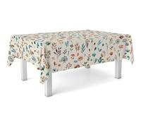 ECOMMERC3 Nappe en Toile cirée rectangulaire Taille 140 Ronde - Style, durabilité et Facile d'entretien pour Votre Table - Nappe en Toile cirée Anti-Taches et imperméable Garden Beige