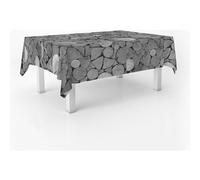 ECOMMERC3 Nappe en Toile cirée rectangulaire Taille 220 x 140 cm Style, durabilité et Facile d'entretien pour Votre Table - Nappe en Toile cirée Anti-Taches et imperméable, Gris
