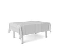 ECOMMERC3 Nappe en Toile cirée rectangulaire Taille 260 x 140 cm - Style, durabilité et Nettoyage Facile pour Votre Table - Nappe en Toile cirée Anti-Taches et imperméable - Oslo Blanc