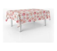 ECOMMERC3 Nappe en Toile cirée rectangulaire Taille 300x140 cm - Style, durabilité et Facile d'entretien pour Votre Table - Nappe en Toile cirée Anti-Taches et imperméable Freda Rouge