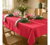 ECOMMERC3 Nappe Rectangulaire Anti-Tache Enduite Rouge Passion 240x140 cm | Nappe enduite en mélange de coton, anti-tache et déperlante. Facile d'entretien. Fabriquée en Espagne