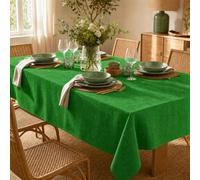 ECOMMERC3 Nappe Rectangulaire Anti-Tache Enduite Vert Billard 220x140 cm | Nappe enduite Vert Billard, déperlante et anti-tache. Toucher tissu authentique. Taille 220x140 cm