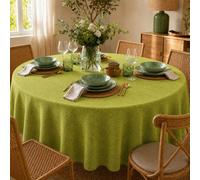 ECOMMERC3 Nappe Ronde Anti-Tache Enduite Vert 140 cm Ronde | Nappe enduite Vert, déperlante et anti-tache. Toucher tissu authentique. Taille 140 cm ronde