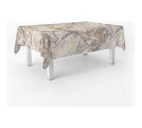 ECOMMERC3 Nappe Toile cirée Anti-Taches Lavable carrée 140x140 cm Genil Or | Pour la table carrée, anti-taches, protège des rayures et de l'humidité, finition lisse