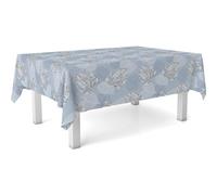 ECOMMERC3 Nappe Toile cirée Anti-Taches Lavable carrée 140x140 cm Sil Bleu | Pour la table carrée, anti-taches, protège des rayures et de l'humidité, finition lisse