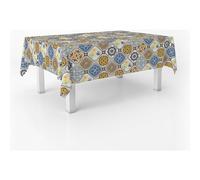 ECOMMERC3 Nappe Toile cirée Anti-Taches Lavable carrée 140x140 Jucar Bleu | Pour la table carrée, lavable, sans machine ni repassage, 90 % PVC et 10 % polypropylène